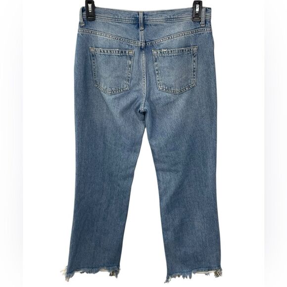 We the Free People Maggie Straight Leg Distressed Denim Women’s Sz 27 Blue Jeans - Picture 5 of 11